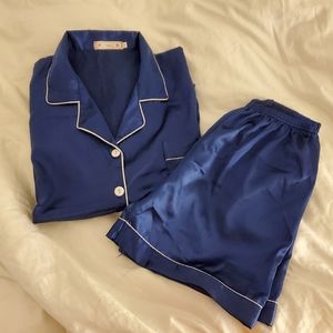 ⚡️SOLD⚡️ Navy Blue Silk Pajamas